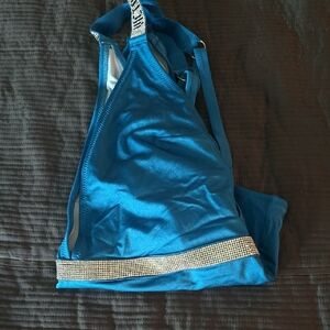 Victoria's Secret Blue One Peice Swimsuit with Rhinestone Detail